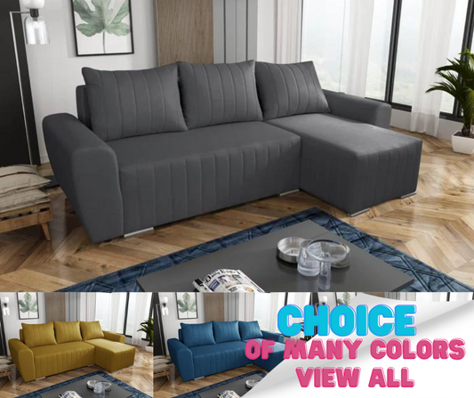 CORNER SOFA BED MALIBU 248CM UNIVERSAL CHOICE OF COLORS UNIVERSAL RIGHT/LEFT CORNER / FOAM