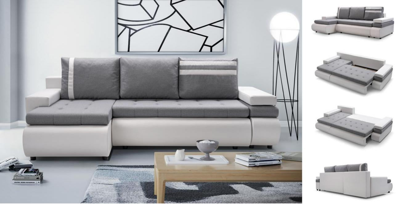 CORNER SOFA BED MAX 241CM / SPRINGS + FOAM