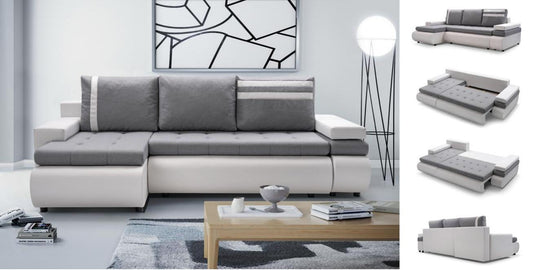 CORNER SOFA BED MAX 241CM / SPRINGS + FOAM