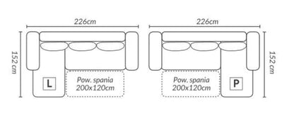 CORNER SOFA BED PRADO LAWA 5/11 226CM / SPRINGS + FOAM