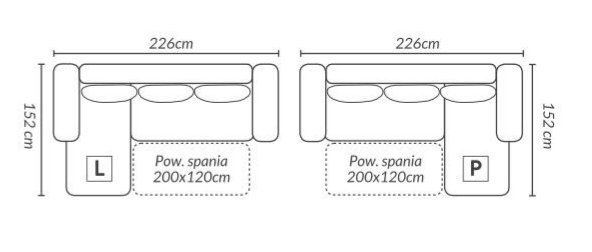 CORNER SOFA BED PRADO LAWA 5/17 226CM / SPRINGS + FOAM