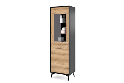 Display cabinet DIAMOND 08 black / evoke oak