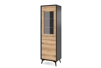 Display cabinet DIAMOND 08 black / evoke oak