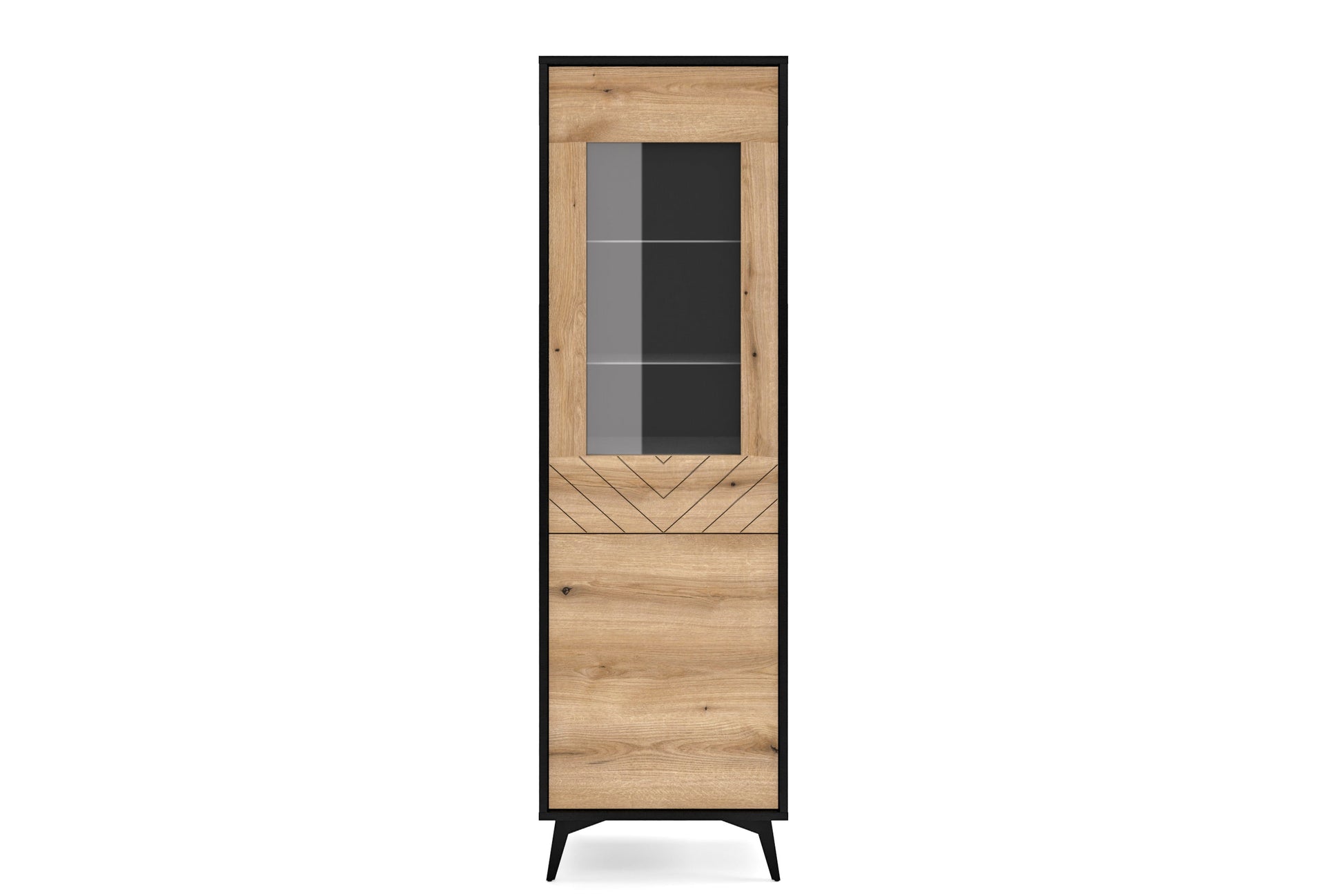 Display cabinet DIAMOND 08 black / evoke oak