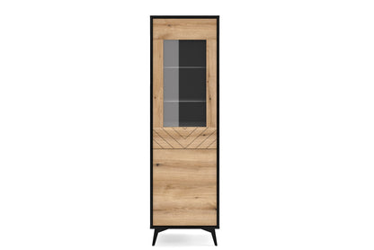 Display cabinet DIAMOND 08 black / evoke oak
