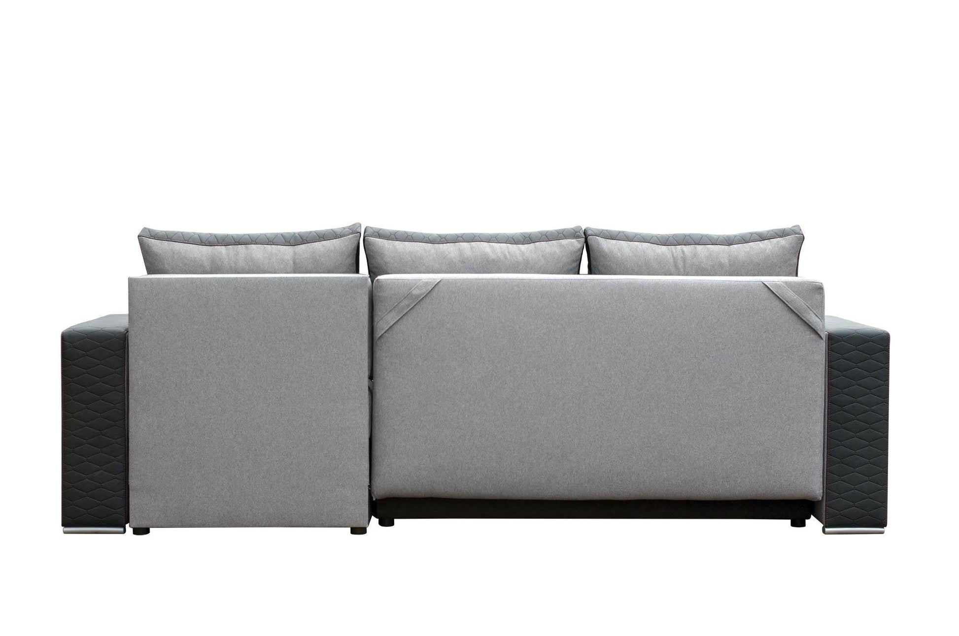 CORNER SOFA BED SAM GREY /BLACK 236CM 2X STORAGE SPACE universal RIGHT/LEFT CORNER / BONELL SPRINGS + FOAM