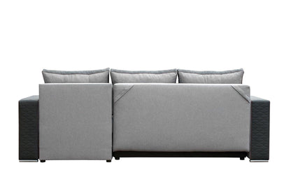 CORNER SOFA BED SAM GREY /BLACK 236CM 2X STORAGE SPACE universal RIGHT/LEFT CORNER / BONELL SPRINGS + FOAM