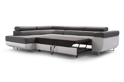 CORNER SOFA BED ASH 273CM MONOLITH 85 / MONOLITH 37 RIGHT HAND SIDE CORNER / SPRINGS + FOAM