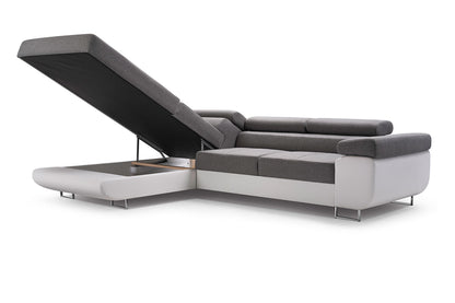 CORNER SOFA BED ASH 273CM MONOLITH 85 / MONOLITH 37 RIGHT HAND SIDE CORNER / SPRINGS + FOAM