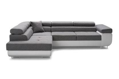 CORNER SOFA BED ASH 273CM MONOLITH 85 / MONOLITH 37 RIGHT HAND SIDE CORNER / SPRINGS + FOAM