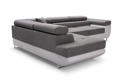 CORNER SOFA BED ASH 273CM MONOLITH 85 / MONOLITH 37 RIGHT HAND SIDE CORNER / SPRINGS + FOAM