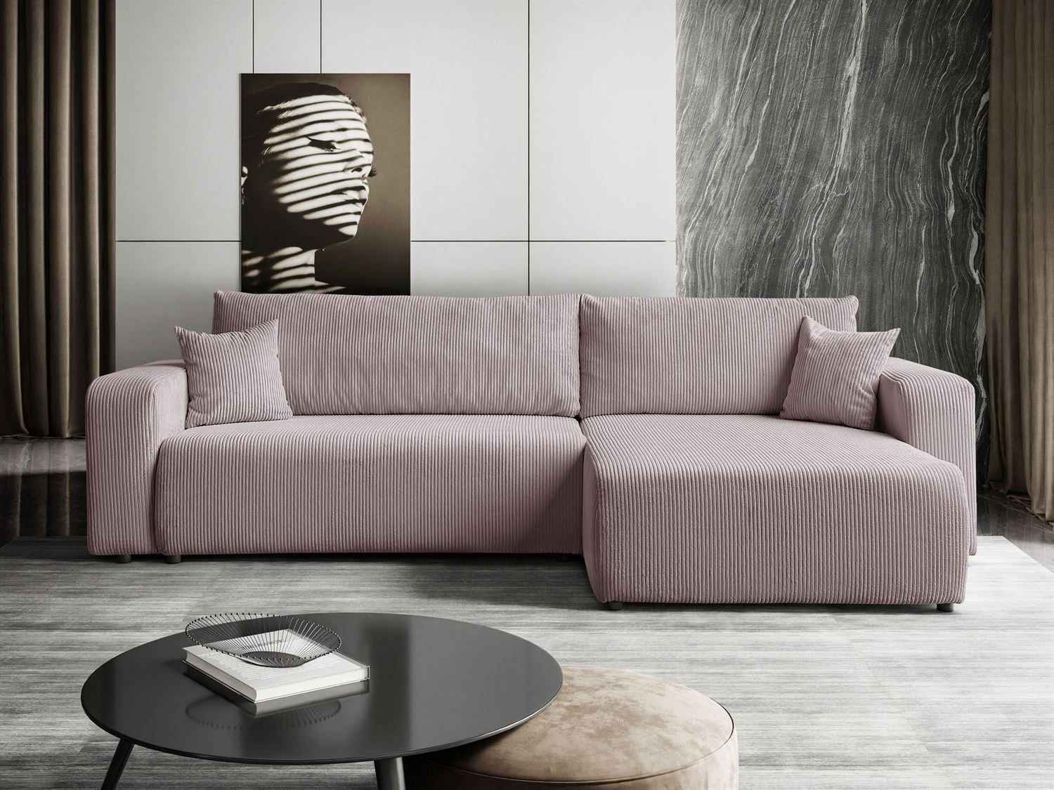 CORNER SOFA BED TOREZIO XL 277CM SPRINGS + FOAM