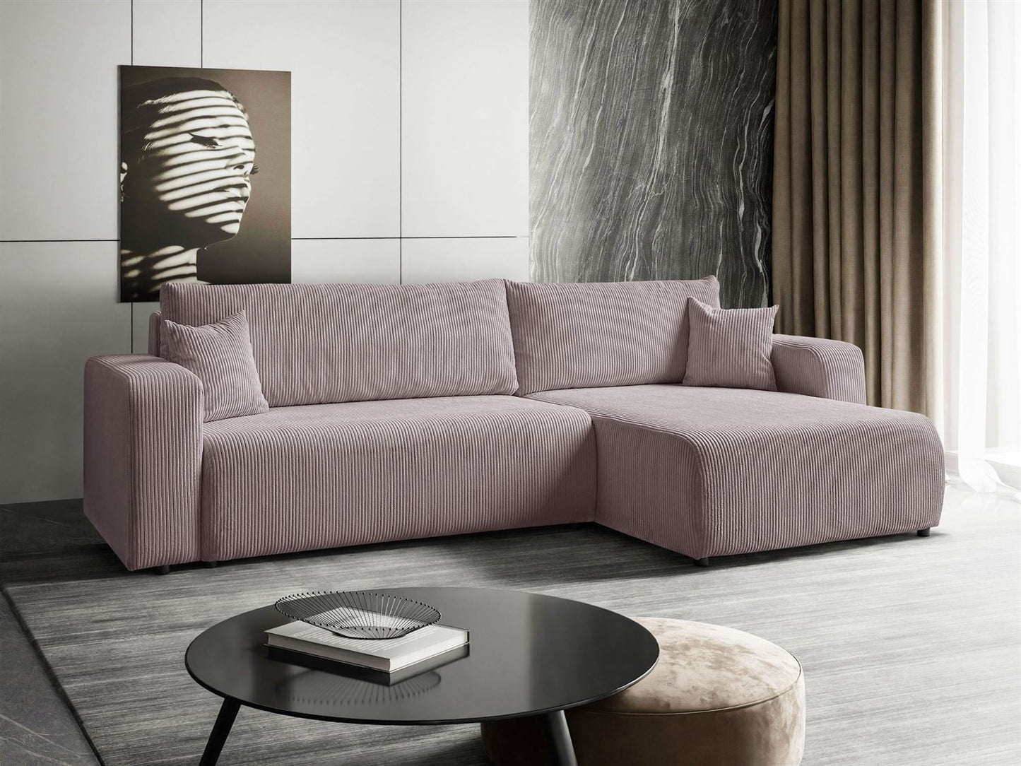 CORNER SOFA BED TOREZIO XL 277CM SPRINGS + FOAM