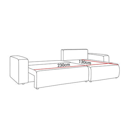 CORNER SOFA BED TOREZIO XL 277CM SPRINGS + FOAM