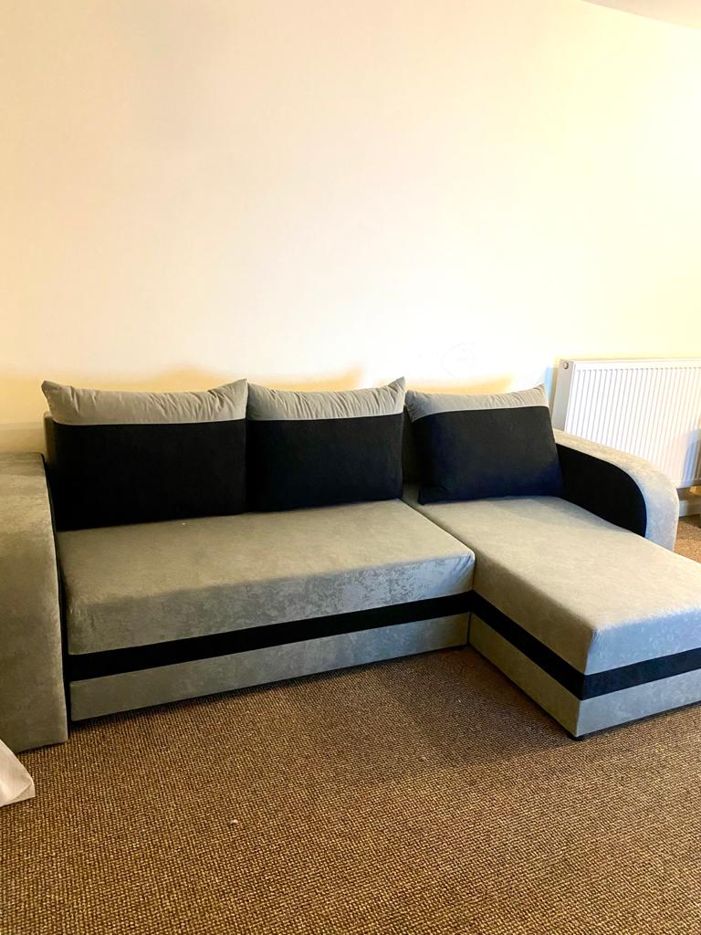 CORNER SOFA BED ALEXA GREY / BLACK 238cm universal RIGHT/LEFT CORNER / FOAM