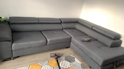 CORNER SOFA BED ASH 275CM MALMO 95 / SPRINGS + FOAM