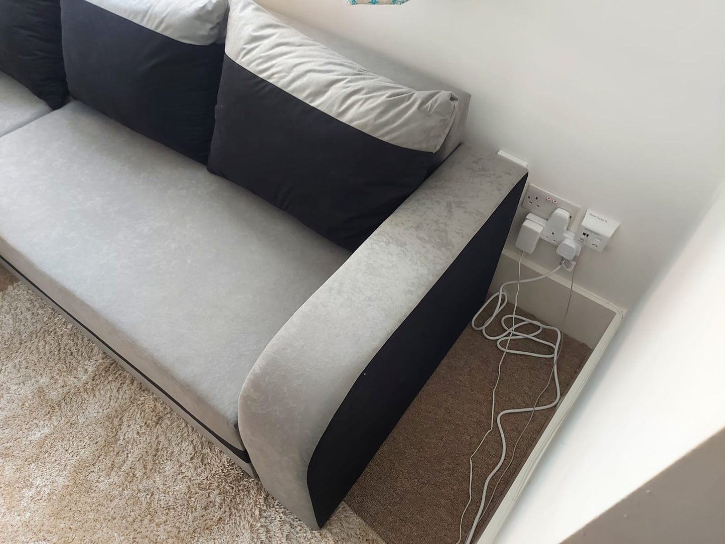 CORNER SOFA BED ALEXA GREY / BLACK 238cm universal RIGHT/LEFT CORNER / FOAM