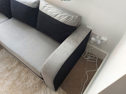 CORNER SOFA BED ALEXA GREY / BLACK 238cm universal RIGHT/LEFT CORNER / FOAM