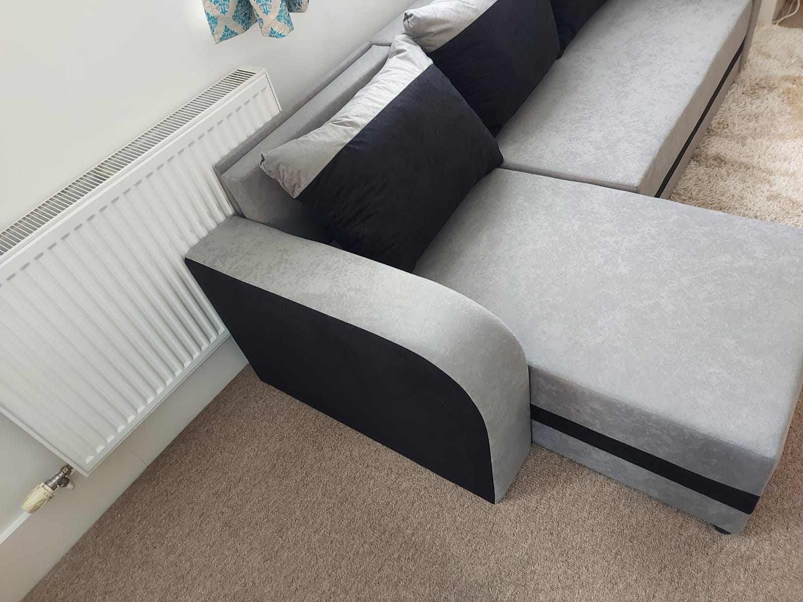 CORNER SOFA BED ALEXA GREY / BLACK 238cm universal RIGHT/LEFT CORNER / FOAM