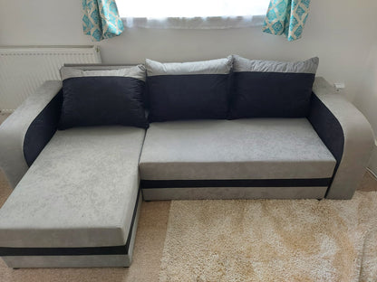 CORNER SOFA BED ALEXA GREY / BLACK 238cm universal RIGHT/LEFT CORNER / FOAM