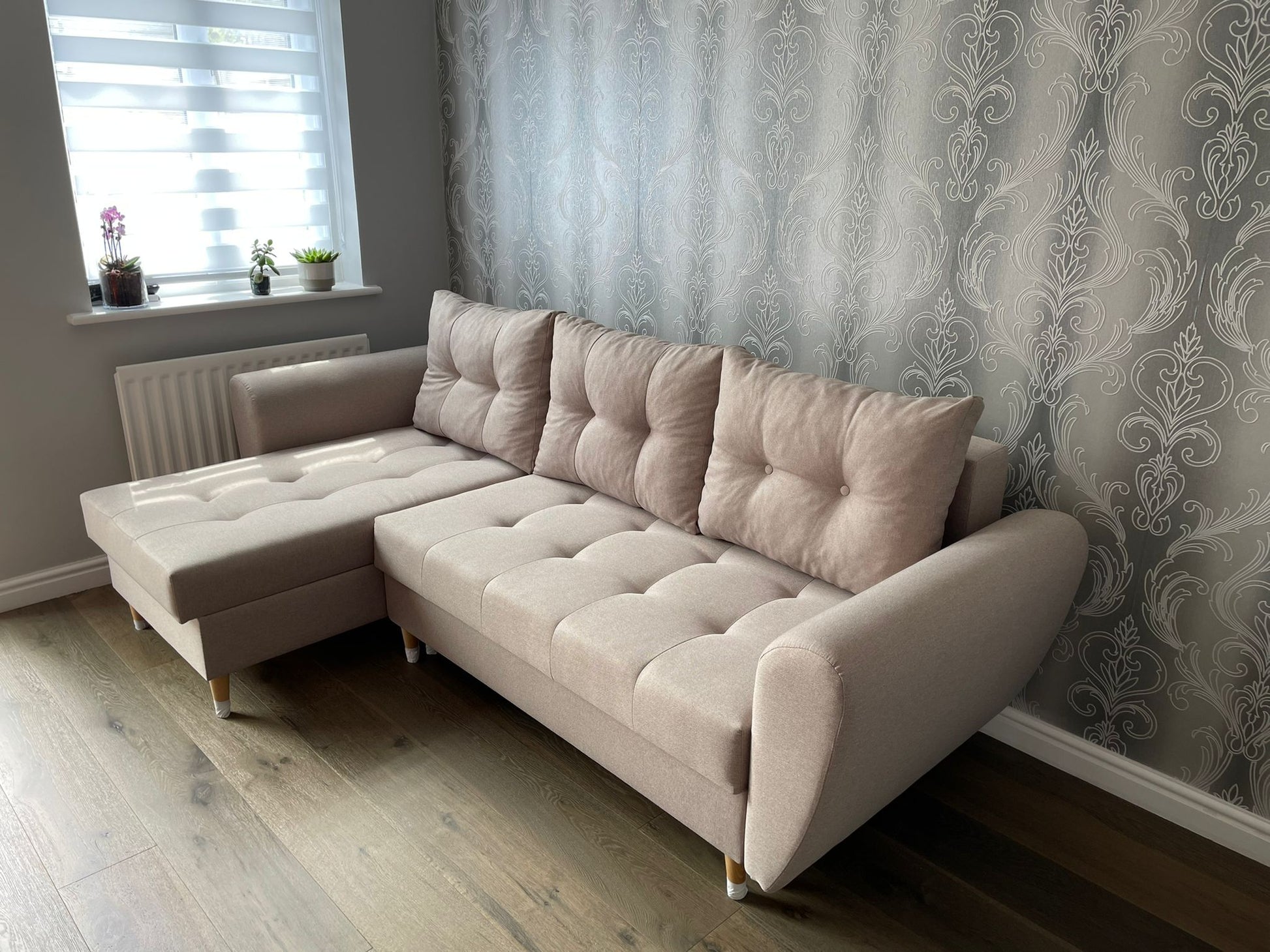 CORNER SOFA BED PALMO 2X STORAGE SPACE MALMO 05 240cm universal RIGHT/LEFT CORNER / BONELL SPRINGS + FOAM