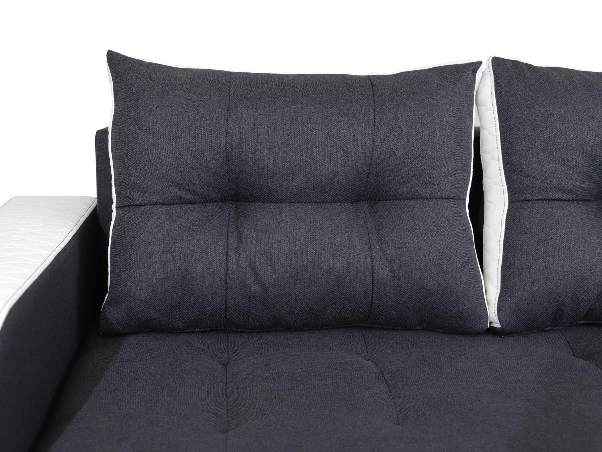 CORNER SOFA BED SAM GRAPHITE / WHITE 236CM 2X STORAGE SPACE universal RIGHT/LEFT CORNER / BONELL SPRINGS + FOAM
