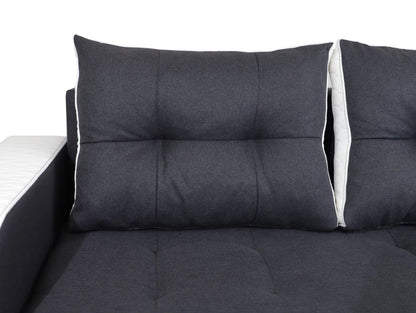 CORNER SOFA BED SAM GRAPHITE / WHITE 236CM 2X STORAGE SPACE universal RIGHT/LEFT CORNER / BONELL SPRINGS + FOAM