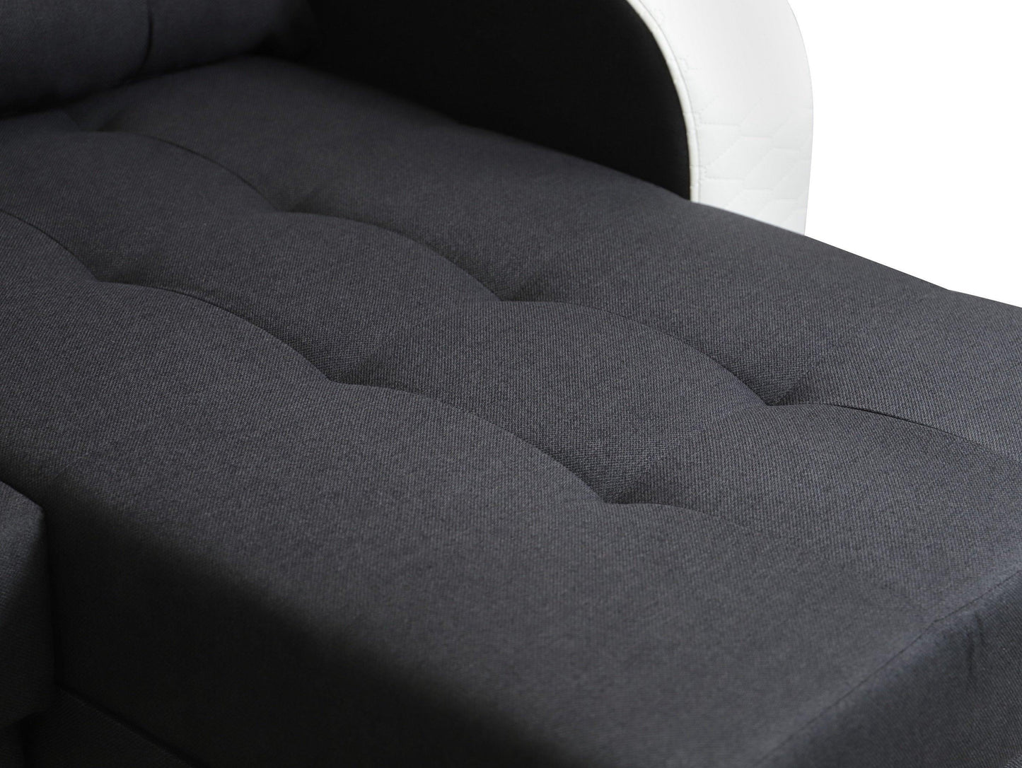 CORNER SOFA BED SAM GRAPHITE / WHITE 236CM 2X STORAGE SPACE universal RIGHT/LEFT CORNER / BONELL SPRINGS + FOAM