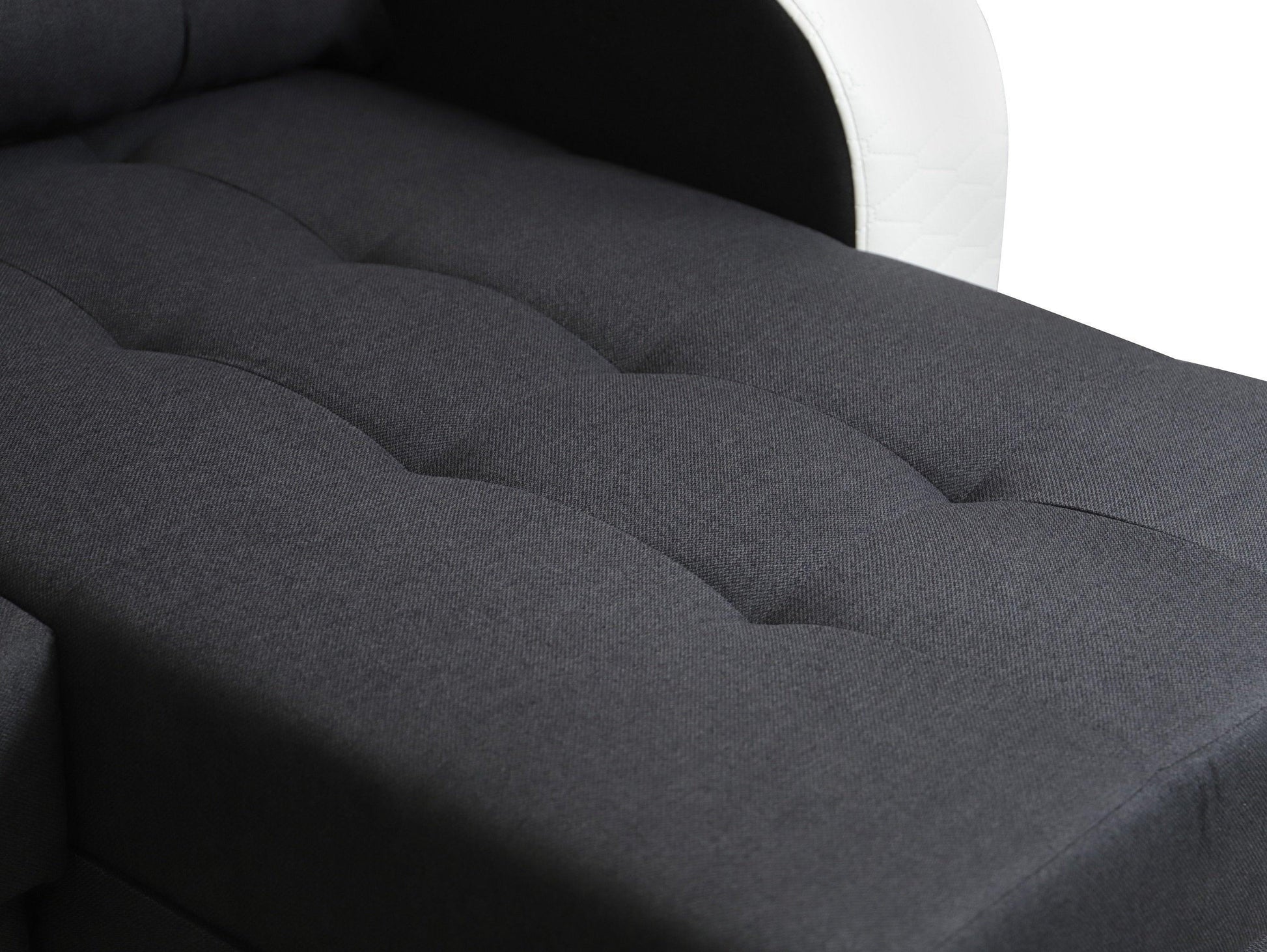 CORNER SOFA BED SAM GRAPHITE / WHITE 236CM 2X STORAGE SPACE universal RIGHT/LEFT CORNER / BONELL SPRINGS + FOAM