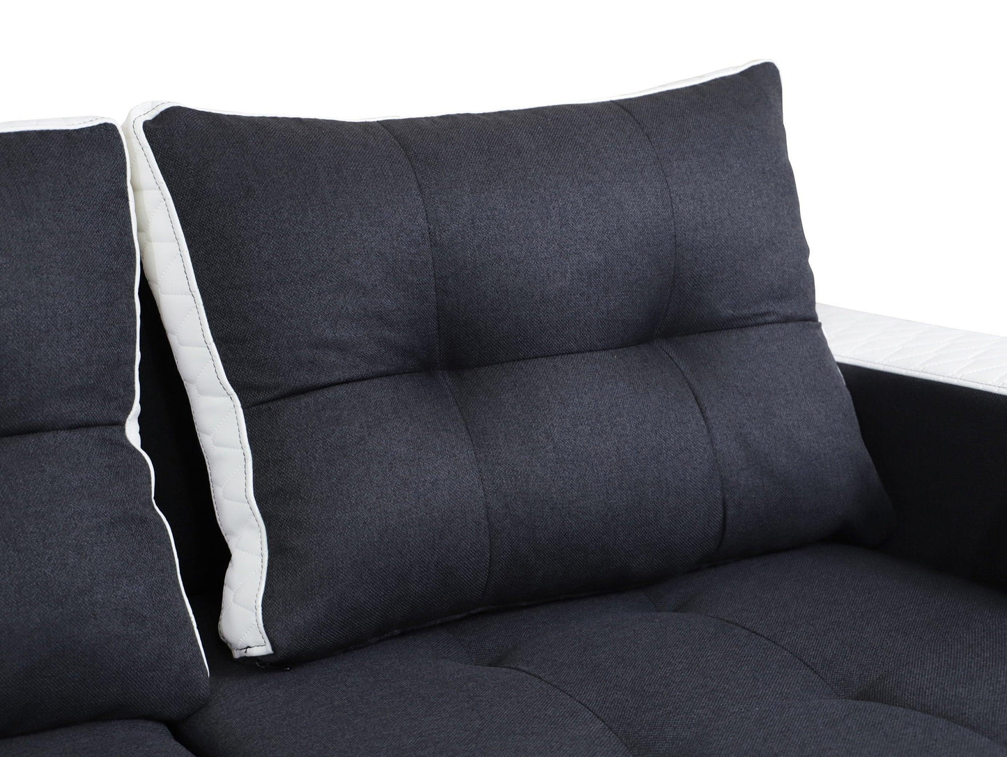 CORNER SOFA BED SAM GRAPHITE / WHITE 236CM 2X STORAGE SPACE universal RIGHT/LEFT CORNER / BONELL SPRINGS + FOAM