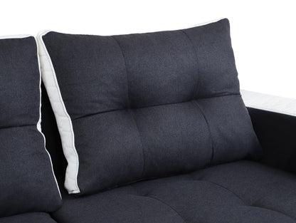 CORNER SOFA BED SAM GRAPHITE / WHITE 236CM 2X STORAGE SPACE universal RIGHT/LEFT CORNER / BONELL SPRINGS + FOAM