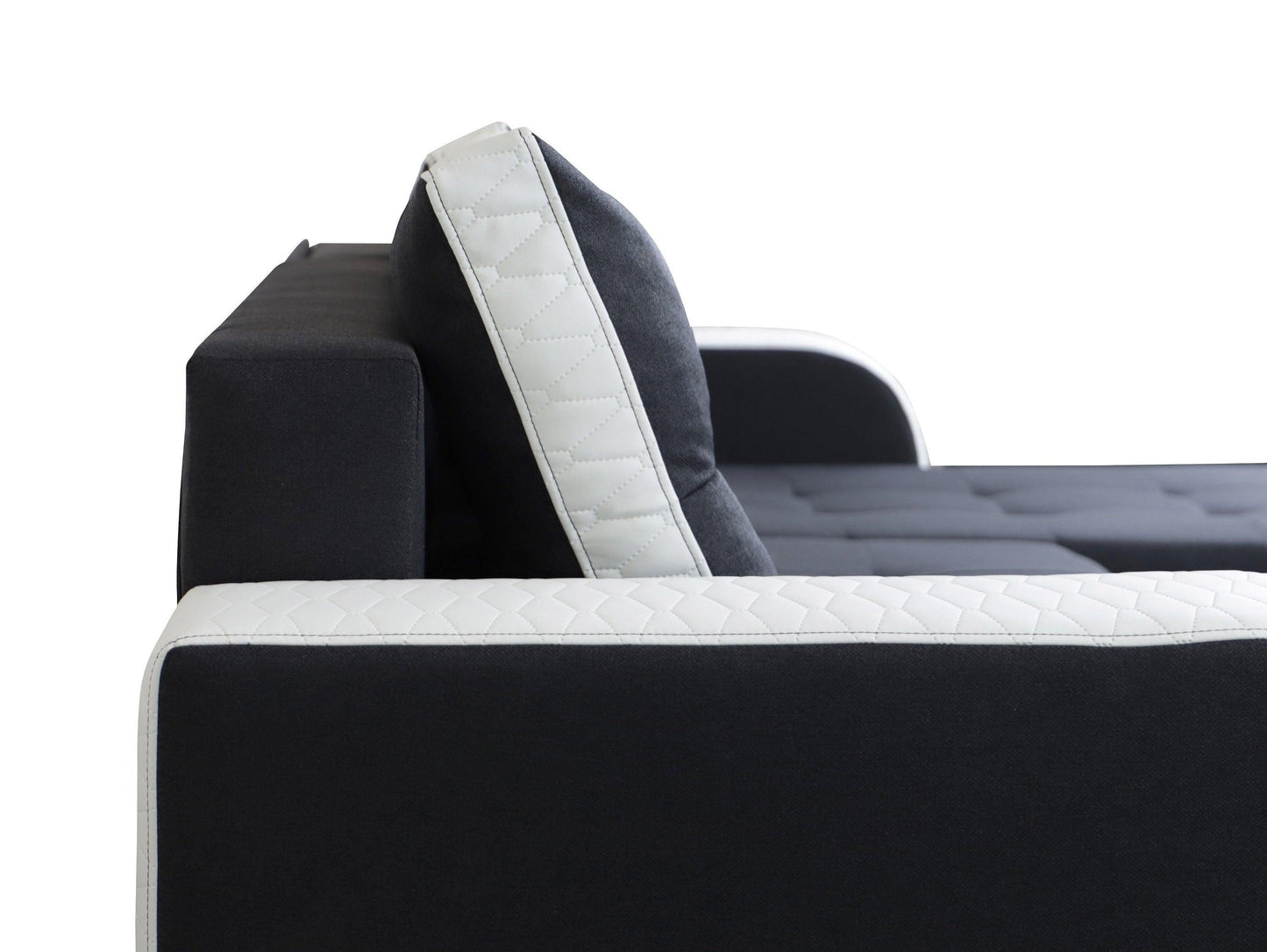 CORNER SOFA BED SAM GRAPHITE / WHITE 236CM 2X STORAGE SPACE universal RIGHT/LEFT CORNER / BONELL SPRINGS + FOAM