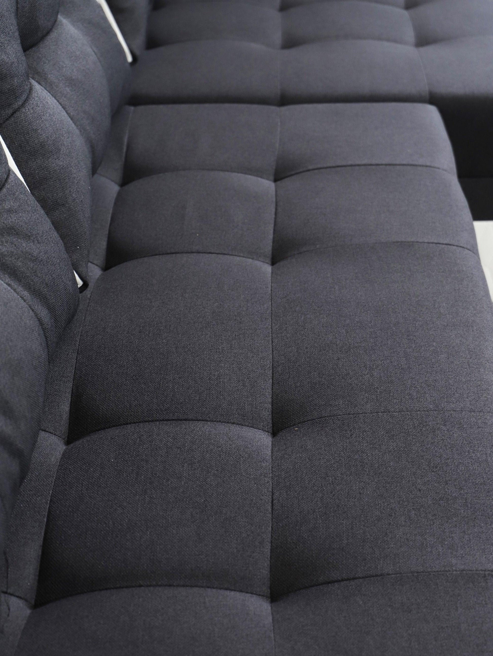 CORNER SOFA BED SAM GRAPHITE / WHITE 236CM 2X STORAGE SPACE universal RIGHT/LEFT CORNER / BONELL SPRINGS + FOAM