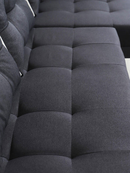 CORNER SOFA BED SAM GRAPHITE / WHITE 236CM 2X STORAGE SPACE universal RIGHT/LEFT CORNER / BONELL SPRINGS + FOAM