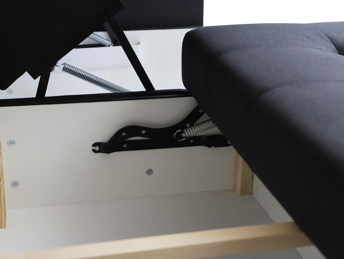CORNER SOFA BED SAM GRAPHITE / WHITE 236CM 2X STORAGE SPACE universal RIGHT/LEFT CORNER / BONELL SPRINGS + FOAM