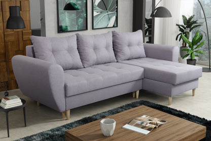 CORNER SOFA BED PALMO 2X STORAGE SPACE MALMO 90 GREY 240cm universal RIGHT/LEFT CORNER / BONELL SPRINGS + FOAM
