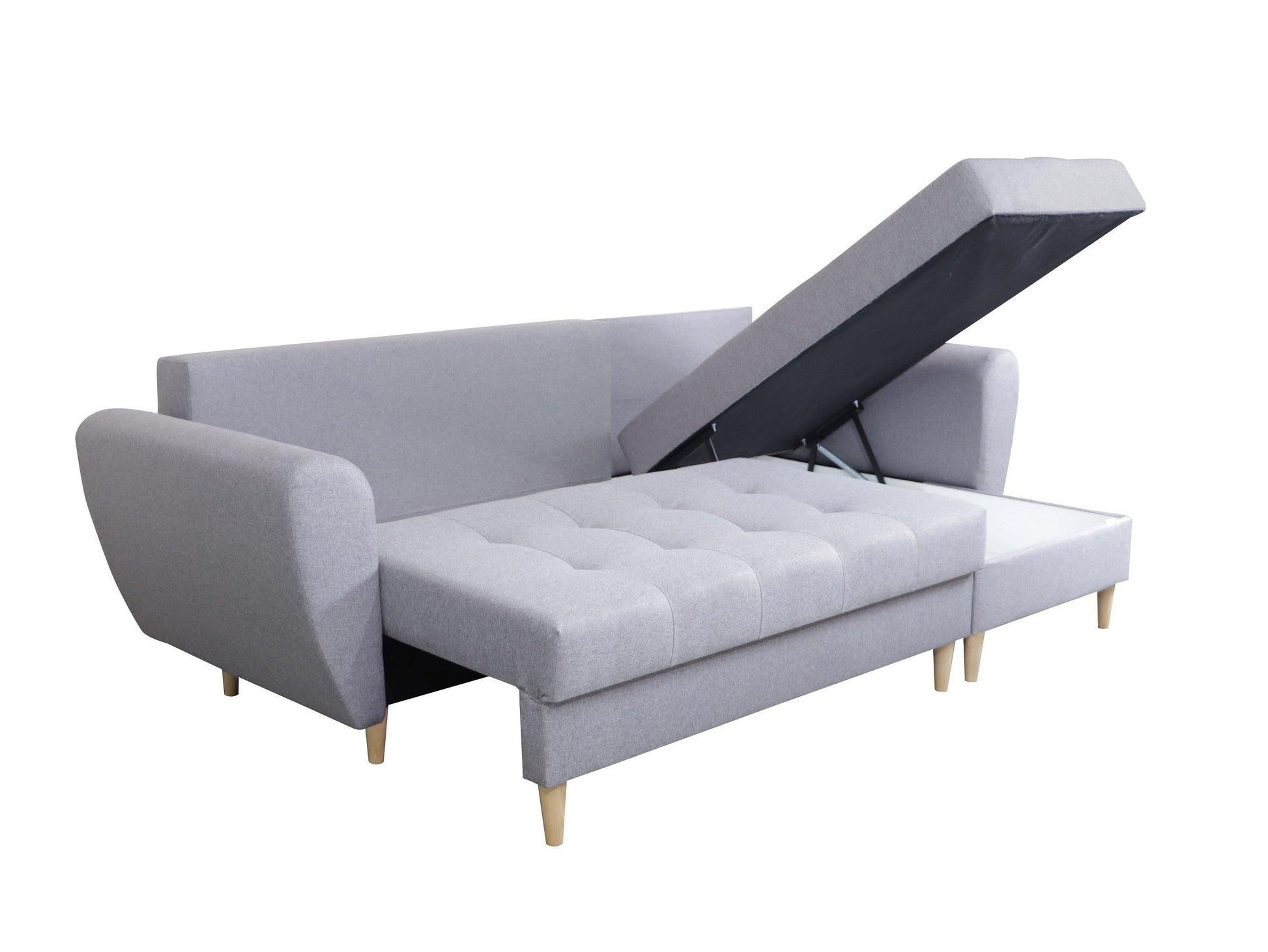 CORNER SOFA BED PALMO 2X STORAGE SPACE GRAPHITE MALMO 96 240cm universal RIGHT/LEFT CORNER / BONELL SPRINGS + FOAM