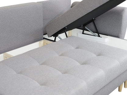 CORNER SOFA BED PALMO 2X STORAGE SPACE GRAPHITE MALMO 96 240cm universal RIGHT/LEFT CORNER / BONELL SPRINGS + FOAM