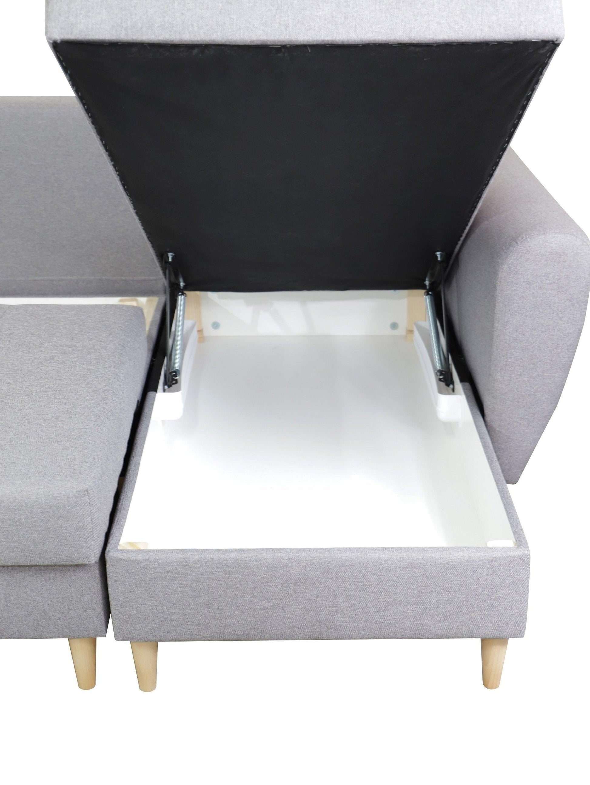 CORNER SOFA BED PALMO 2X STORAGE SPACE GRAPHITE MALMO 96 240cm universal RIGHT/LEFT CORNER / BONELL SPRINGS + FOAM