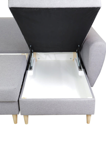 CORNER SOFA BED PALMO 2X STORAGE SPACE GRAPHITE MALMO 96 240cm universal RIGHT/LEFT CORNER / BONELL SPRINGS + FOAM