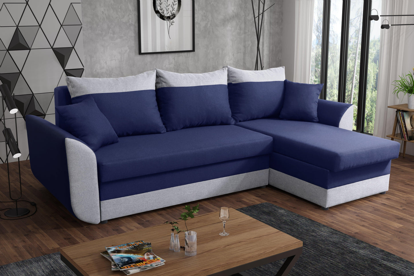 CORNER SOFA BED TRINITY 234CM 2x STORAGE SPACE / FOAM