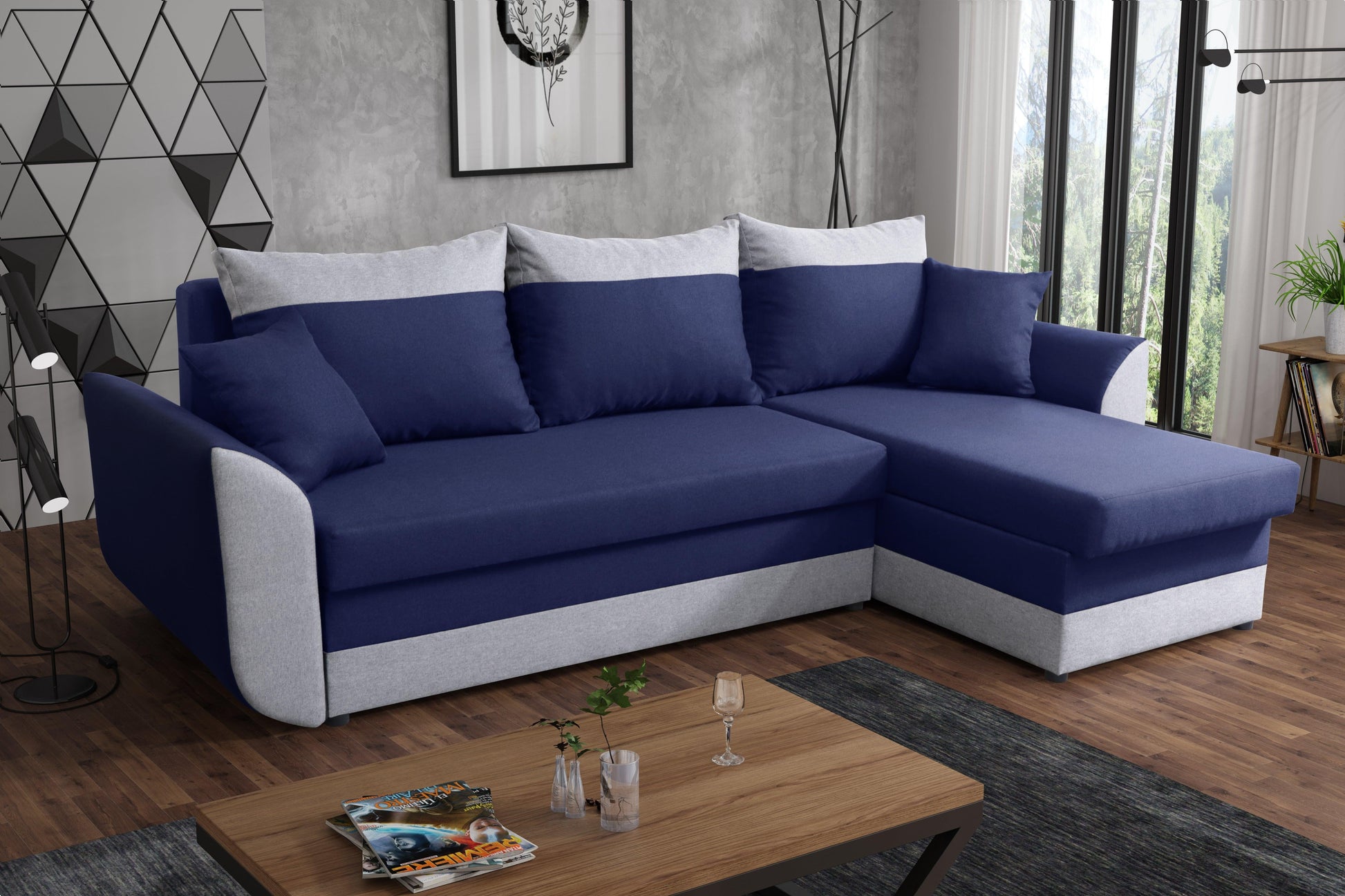 CORNER SOFA BED TRINITY 234CM 2x STORAGE SPACE / FOAM