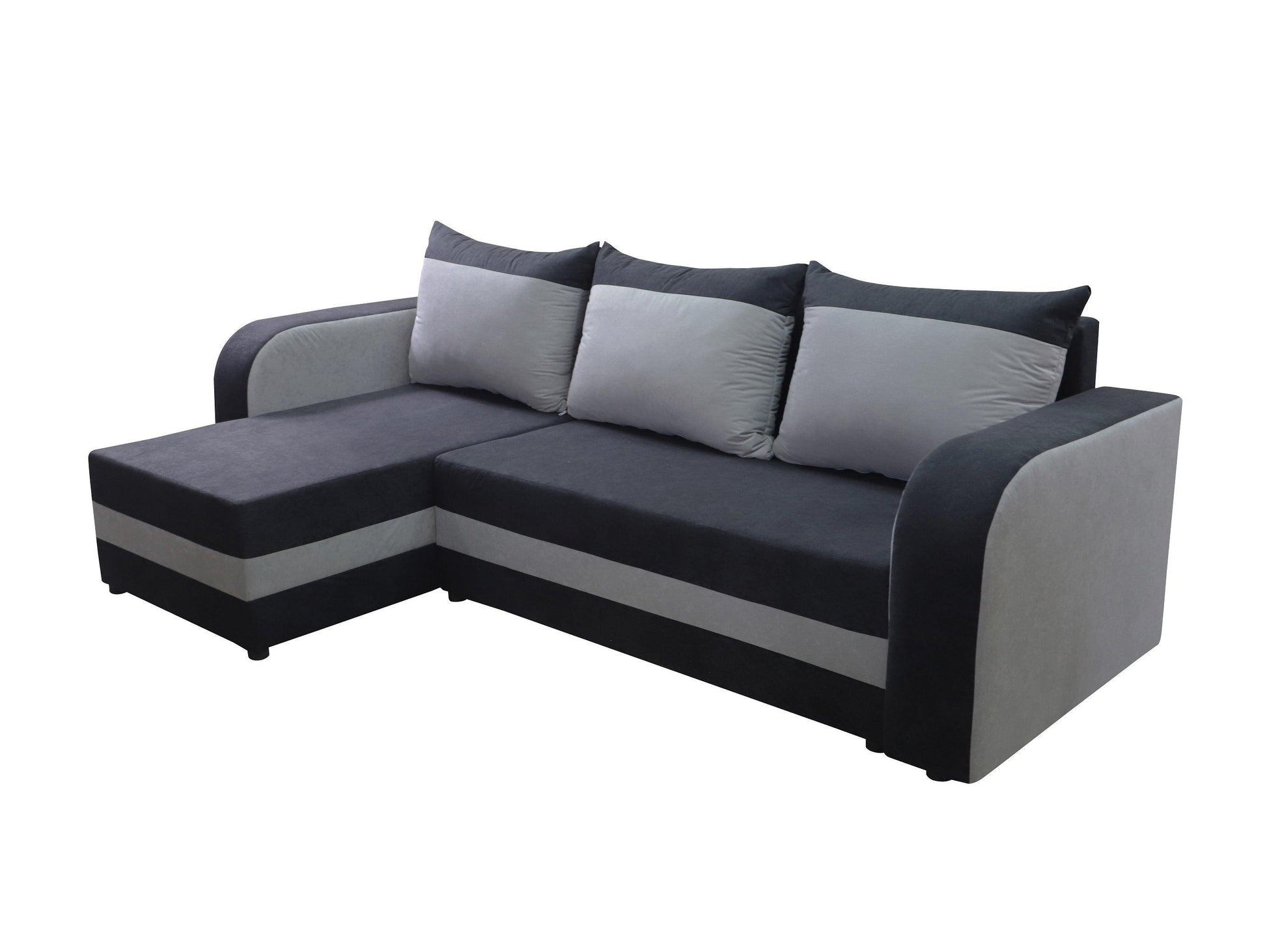 CORNER SOFA BED ALEXA BLACK / RED 238cm universal RIGHT/LEFT CORNER / FOAM