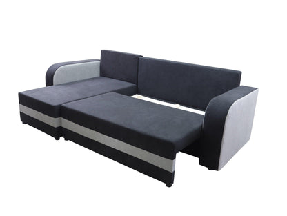 CORNER SOFA BED ALEXA BLACK / RED 238cm universal RIGHT/LEFT CORNER / FOAM