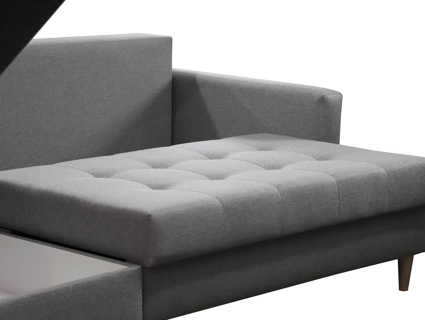 CORNER SOFA BED BRIAN 222CM + STORAGE PUFF / OTTOMAN MALMO 90 UNIVERSAL RIGHT/LEFT CORNER