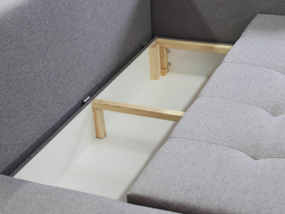 CORNER SOFA BED BRIAN 222CM + STORAGE PUFF / OTTOMAN MALMO 72 UNIVERSAL RIGHT/LEFT CORNER  / BONELL SPINGS + FOAM