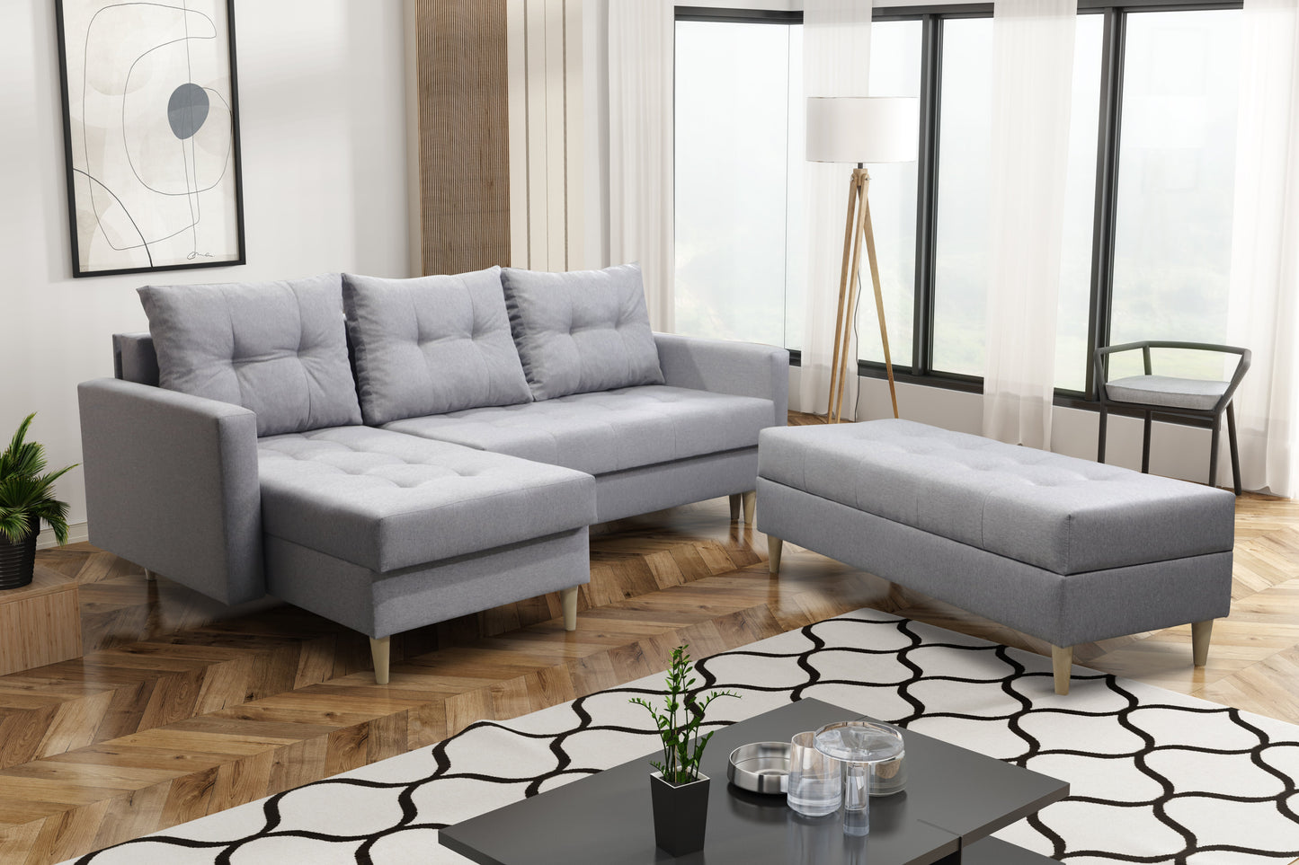 OTTOMAN STORAGE BOX 129X55CM MATCHING WITH SOFA BRIAN AND PALMO CHOICE OF COLORS