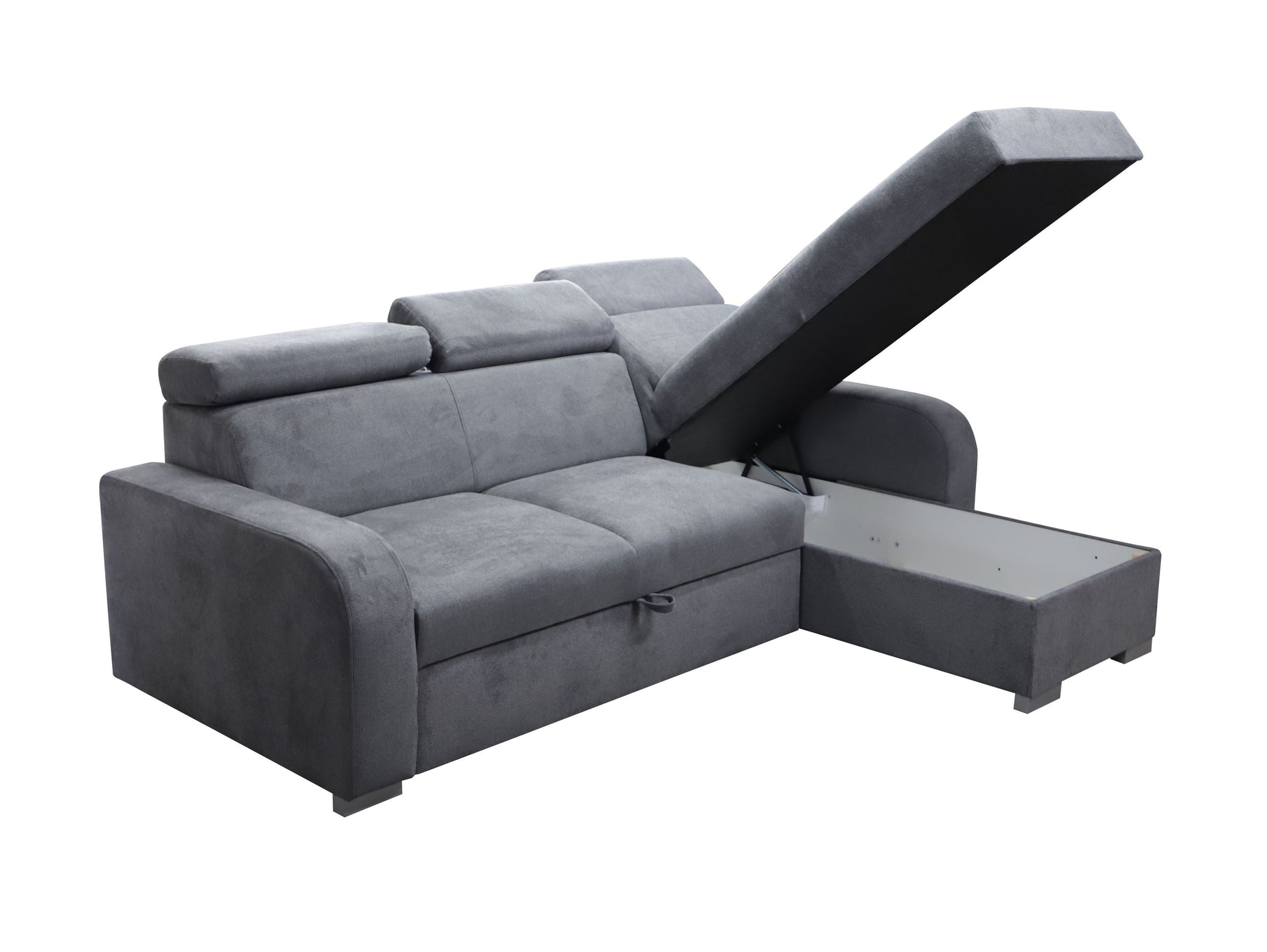 UNIVERSAL CORNER SOFA BED ASTEE 235CM EASY CLEAN FABRIC ADJUSTABLE HEADREST CHOICE OF COLORS / SPRINGS + FOAM
