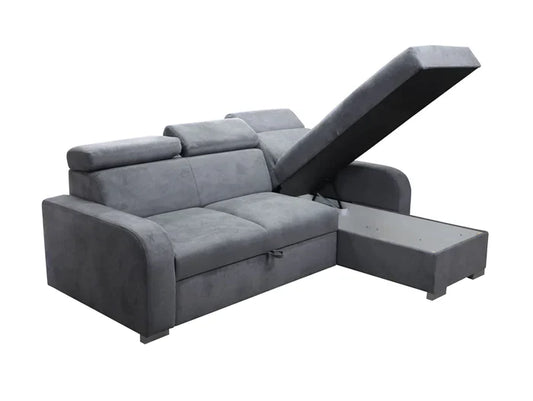 UNIVERSAL CORNER SOFA BED ASTEE 235CM ASTI19 EASY CLEAN FABRIC ADJUSTABLE HEADREST / SPRINGS + FOAM