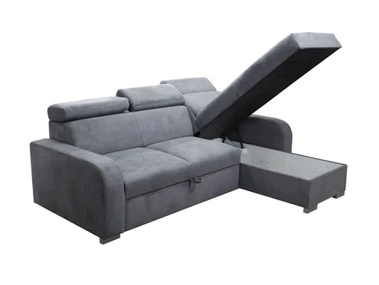 UNIVERSAL CORNER SOFA BED ASTEE 235CM ASTI8 EASY CLEAN FABRIC ADJUSTABLE HEADREST / SPRINGS + FOAM